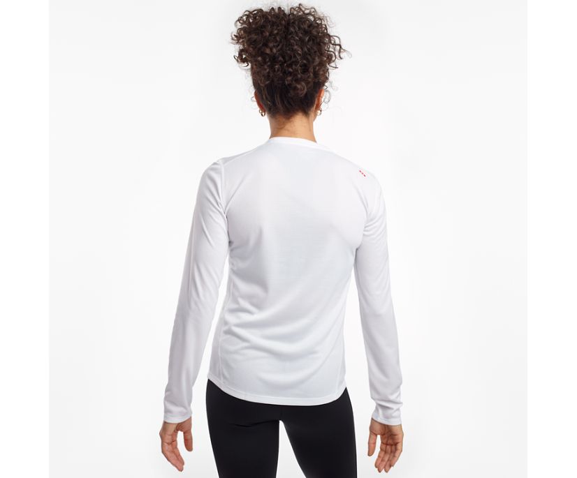 Women's Saucony Stopwatch Long Sleeve Shirts White | Singapore 298SGLO